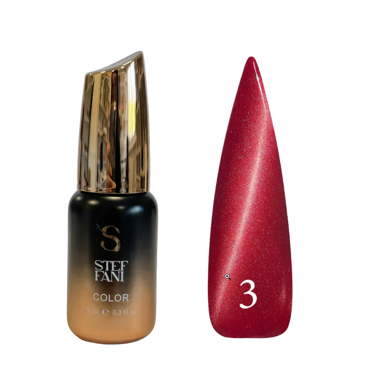 Гель-лак для нігтів Steffani Cat Eye MYSTIC, 9 мл , 03 Червоний, фото 1