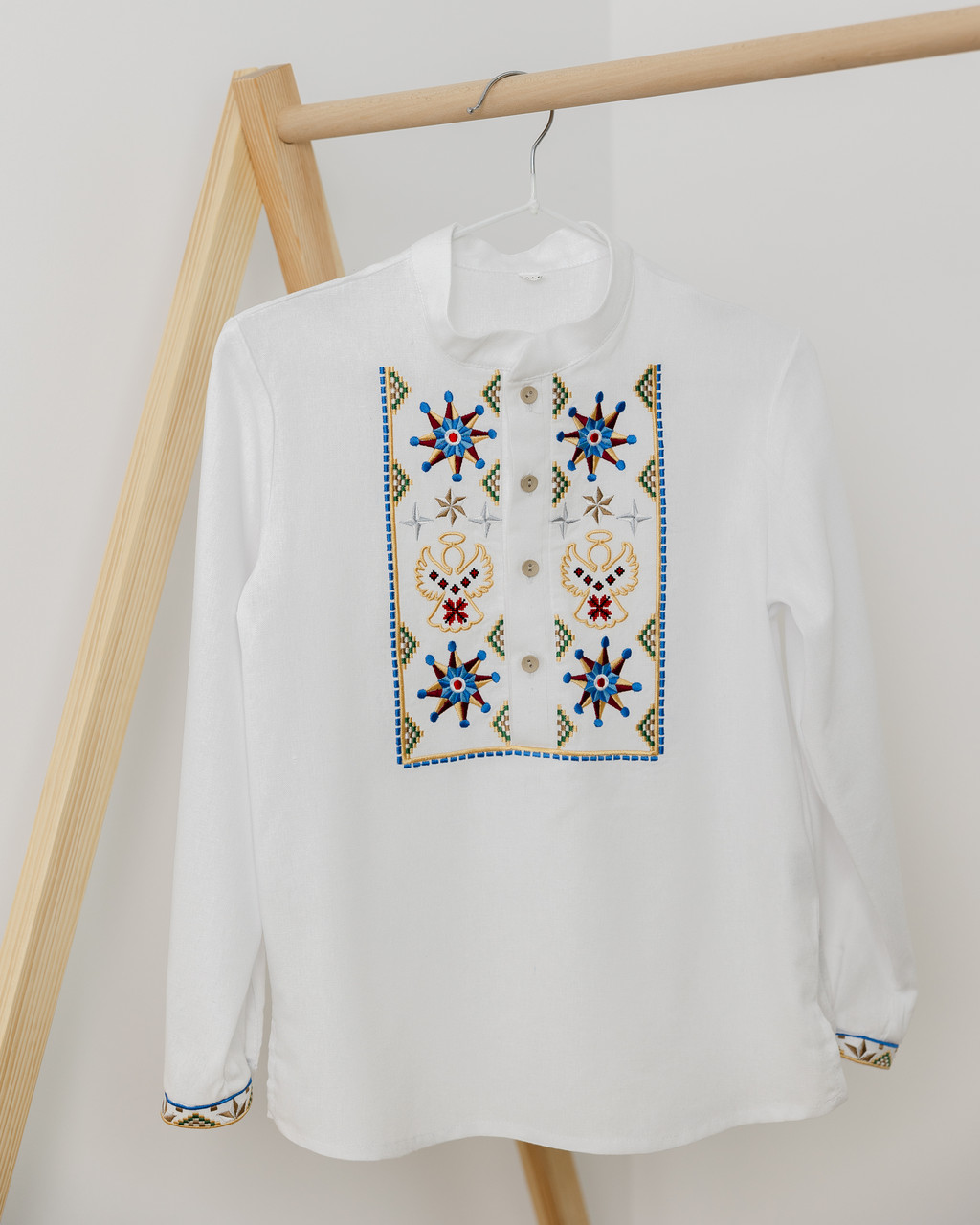 Сорочка дитяча з вишивкою біла Різдвяна, сорочка вишита дитяча біла, вишиванка дитяча біла