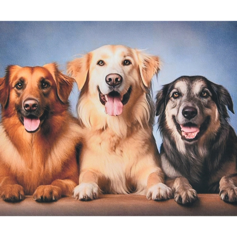 Алмазна мозаїка без підрамника "Три вірних друга" SK88269, 40х50 см, фото 1