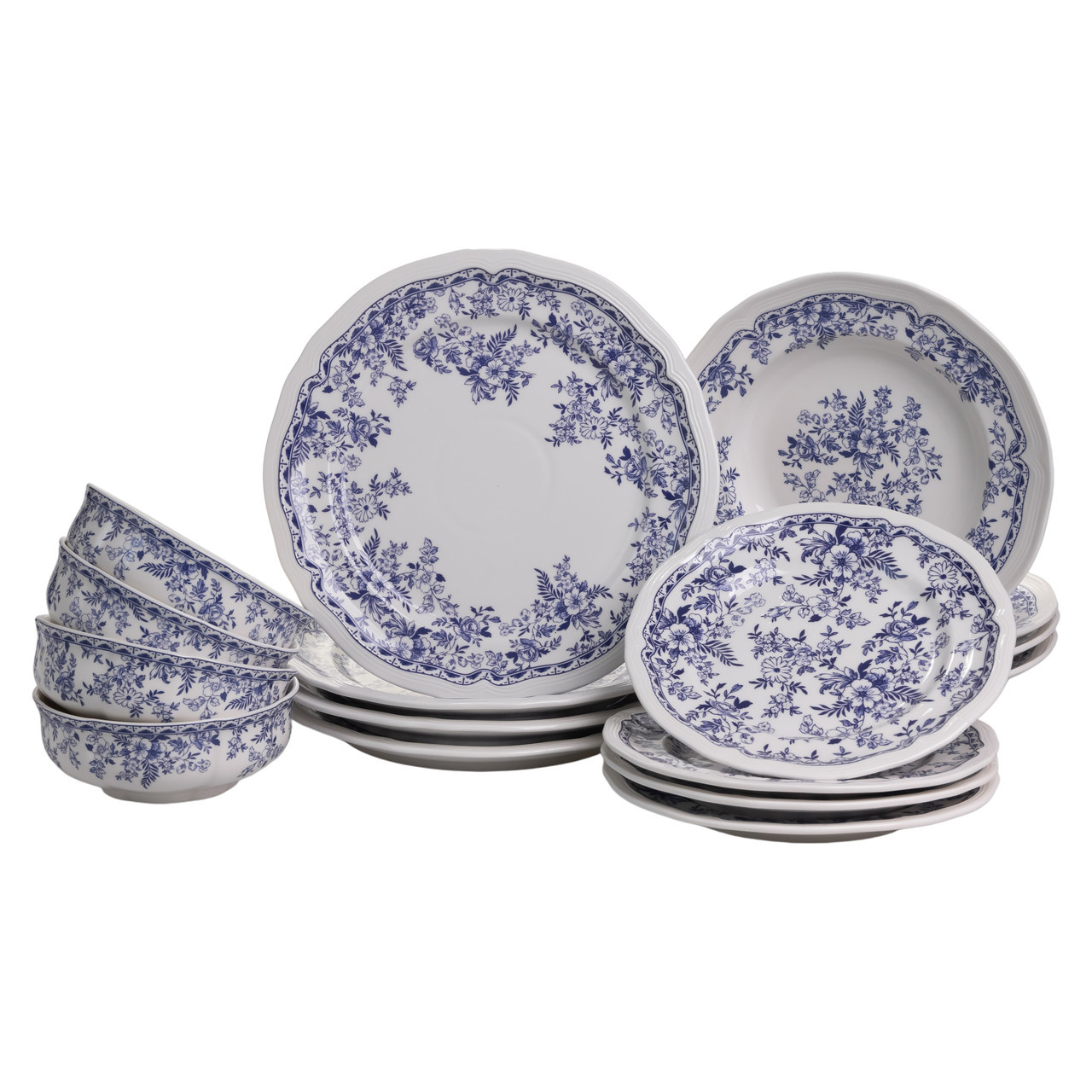 Столовий набір посуду 16 (шт) на 4 особи Bitossi порцеляновий Синій YY78-1A