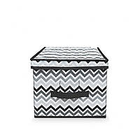 Короб для зберігання Handy Home Zigzag чорно-білий 30x40x25 см (ZSH-05)