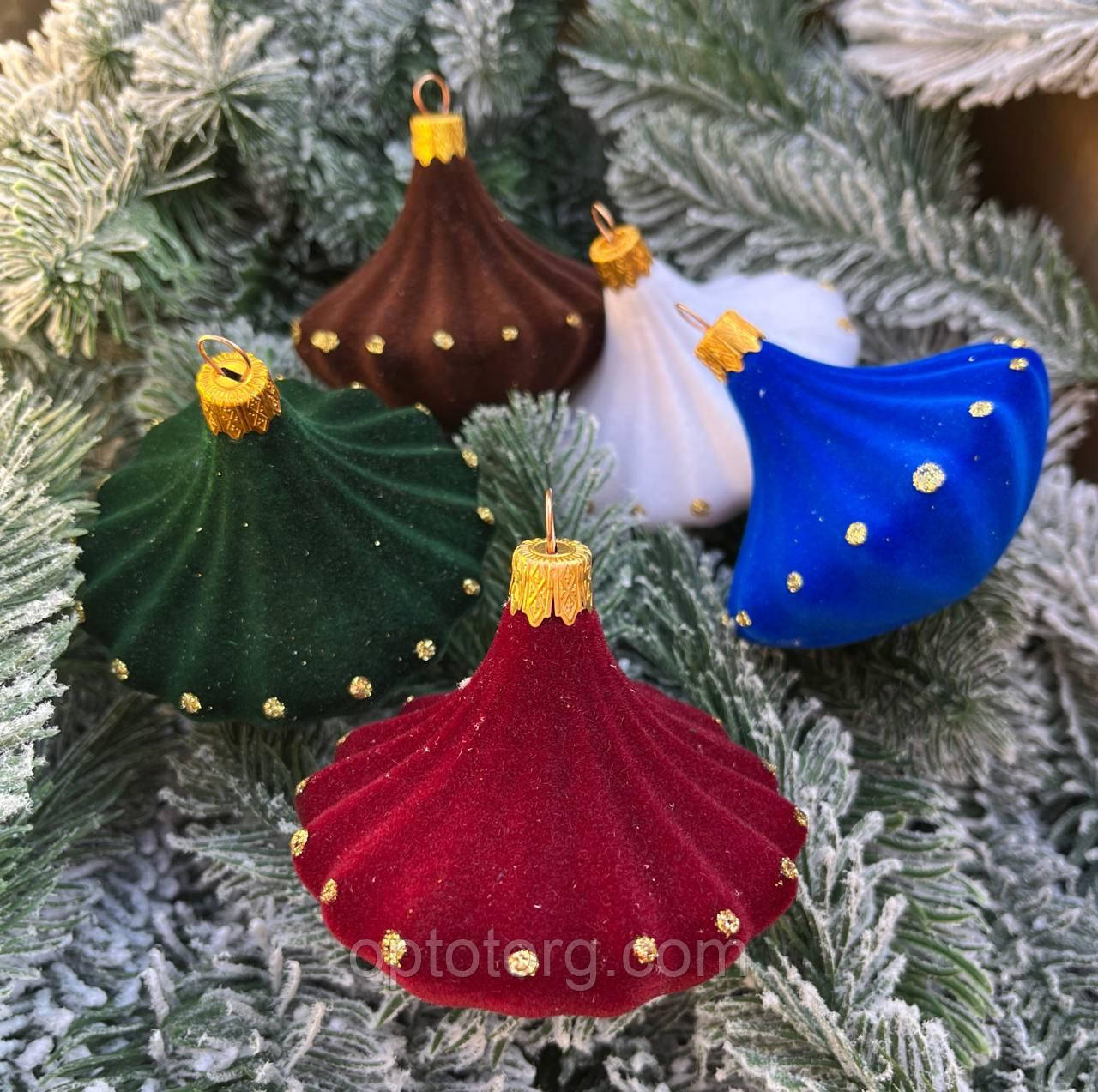 Новорічні прикраси на ялинку юла бархат, фото 1