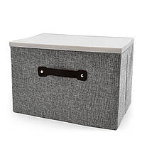 Короб для зберігання Handy Home сірий з пластиковою кришкою 33x23x22 см (EH-02L)