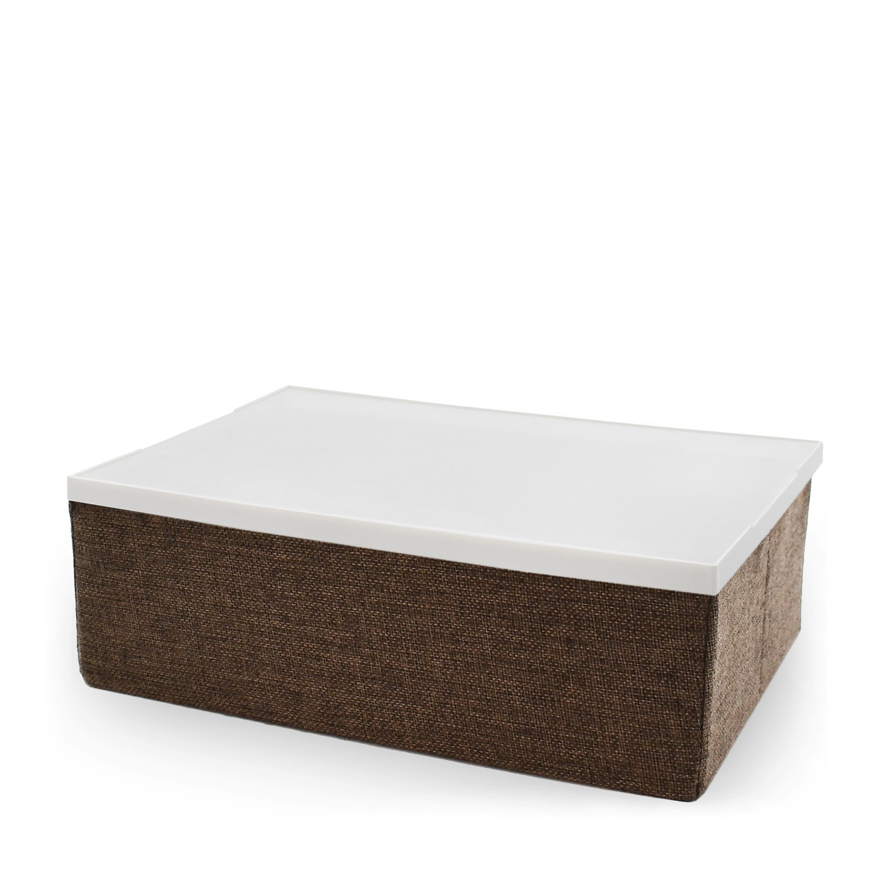 Короб для зберігання Handy Home коричневий з пластиковою кришкою 33x23x11 см (EH-01S), фото 1