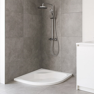 Душовий піддон Besco Diper I 90х90х35 см напівкруглий глибокий акриловий