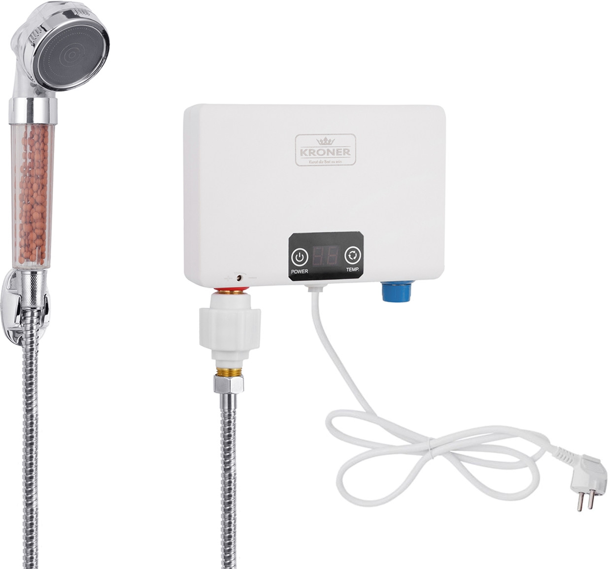 Електричний проточний водонагрівач Kroner KRM Volt CW200WMDS, фото 1
