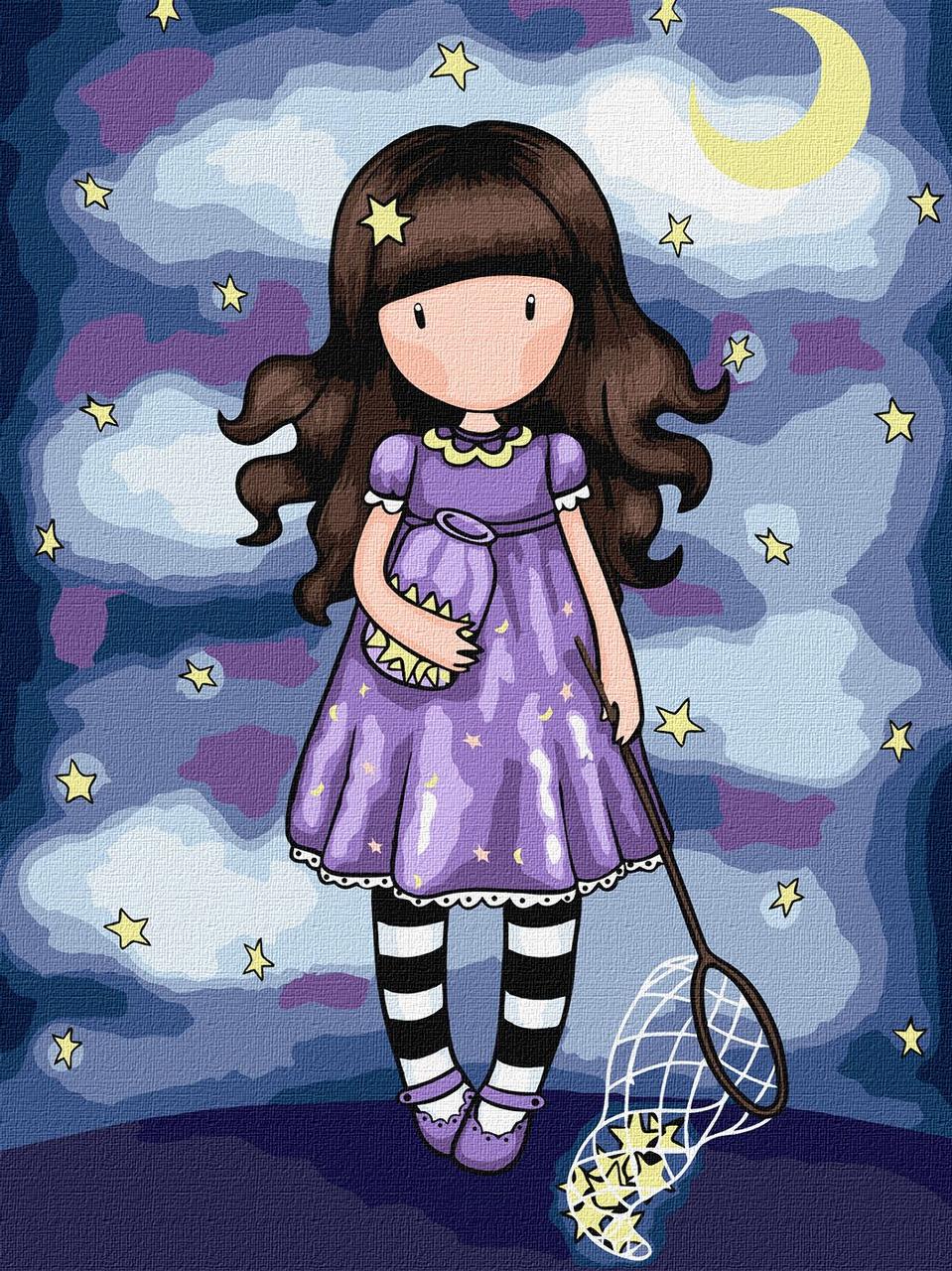 Картина за номерами Дівчина з сачком абстракції 30*40 см Ідейка KHO 8680, фото 1