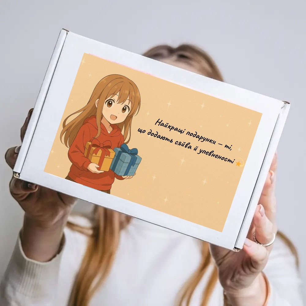 Подарункова коробка Дівчина з подарунками, фото 1