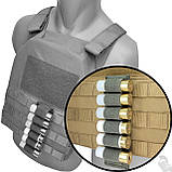 Патронташ на 6 патронів Патронташ-планка MARCK-MEN на 6 патронів .12К/.16К калібрів для МОЛЛЄ. Хакі/олива, фото 9