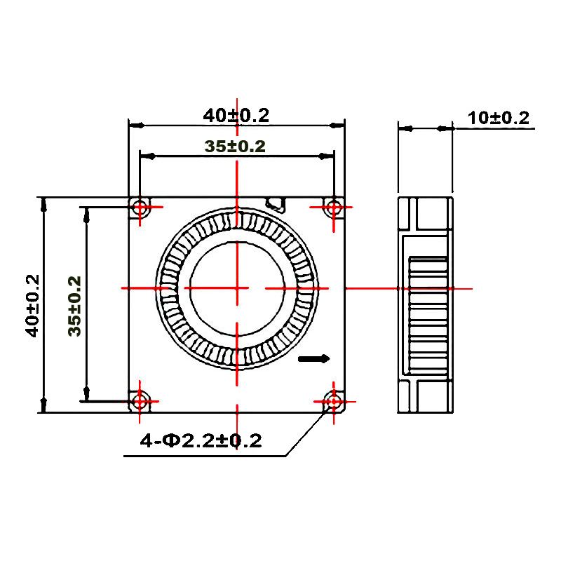 Кулер-равлик GDSTIME GDB4010 безщітковий турбінного типу