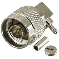 Штекер N обтискний під кабель RG-316, кутовий, латунь