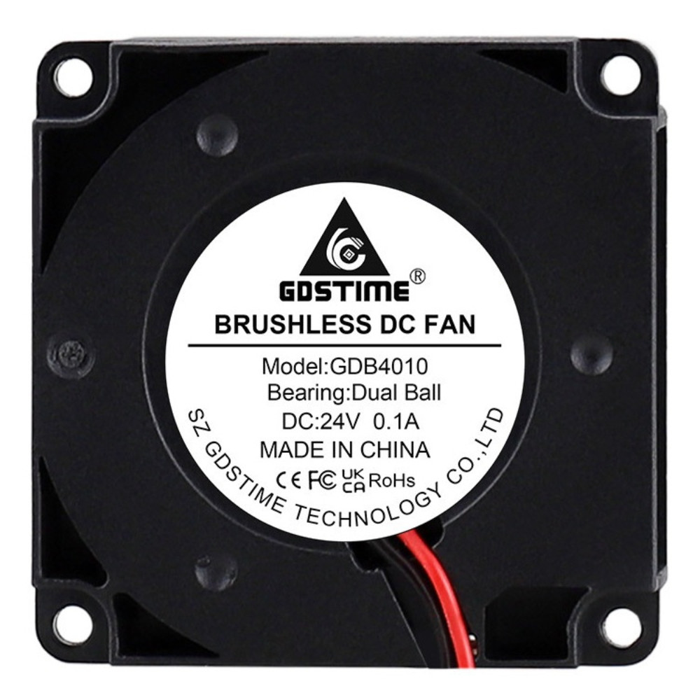 Кулер-равлик GDSTIME GDB4010 24V 0.1A 12000rpm, XH2.54-2pin, безщітковий, турбінного типу, для 3D-принтерів і верстатів ЧПК, фото 1