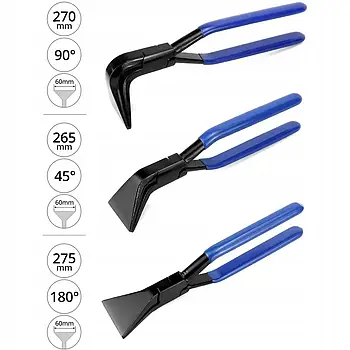 Набір щипців для гнуття листового металу 3 шт Silver S11679. плоскогубці для бляхи