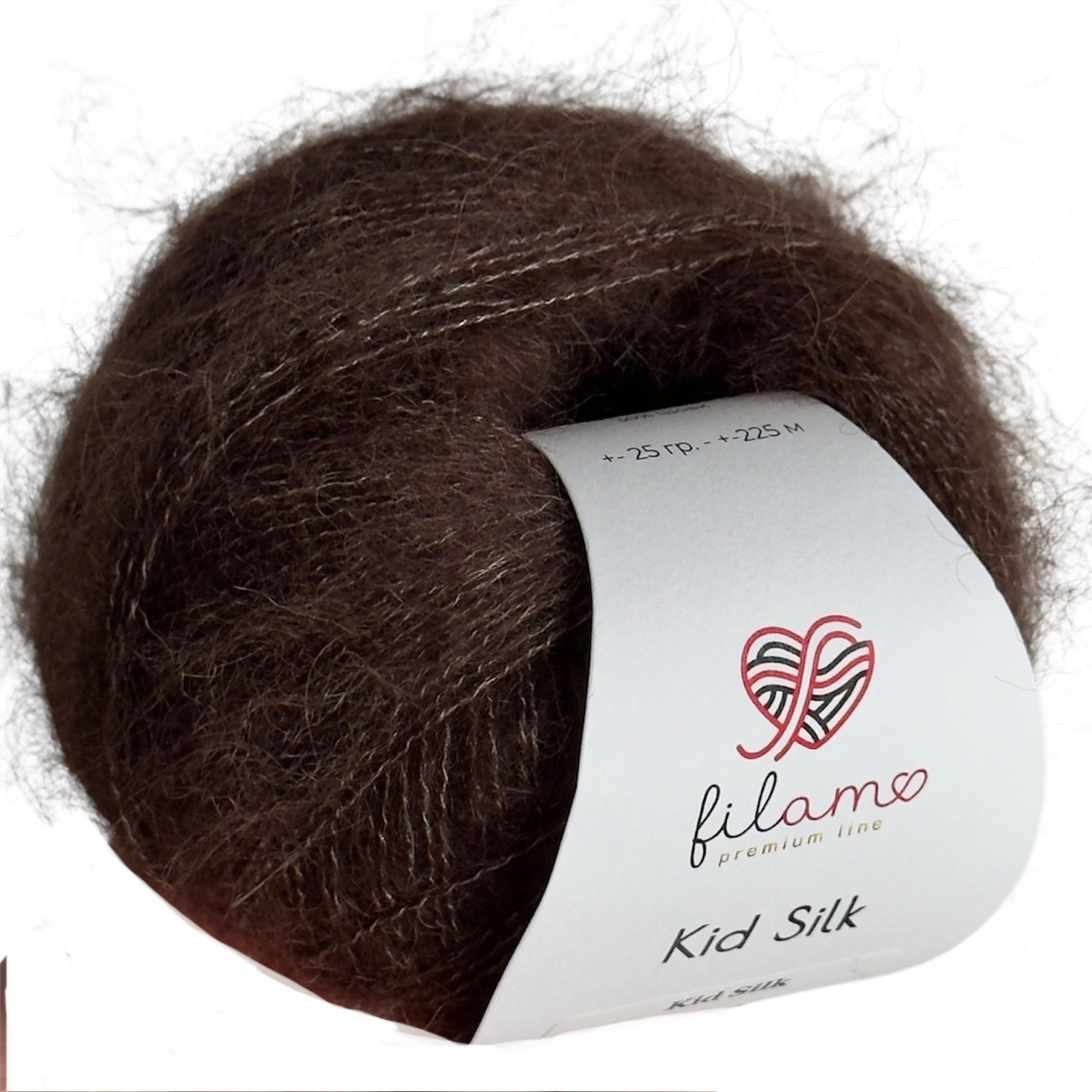 Filamo KID SILK 25 (ФІЛАМО КІД СІЛК 25) №139 шоколад (Пряжа мохер з шовком, нитки для в'язання), фото 1