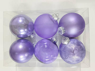 Набір кульок для ялинки новорічний 8 см (6 шт)