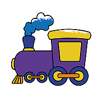 Набір для малювання пальчиковими фарбами на полотні "Паровозик", 12 кольорів, 25х25 см