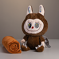 М'яка іграшка-плед, подушка 3 в 1 Labubu Brown Dragon плед в іграшці дитячий плед іграшка Лабубу Коричневий 520-29BR