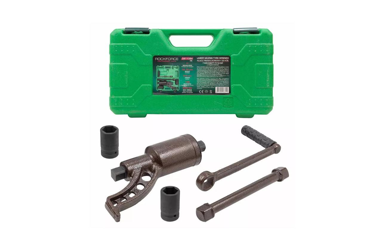 Роторний балонний ключ Rockforce з редуктором, головки 32 і 33 мм, 6200 Нм, фото 1