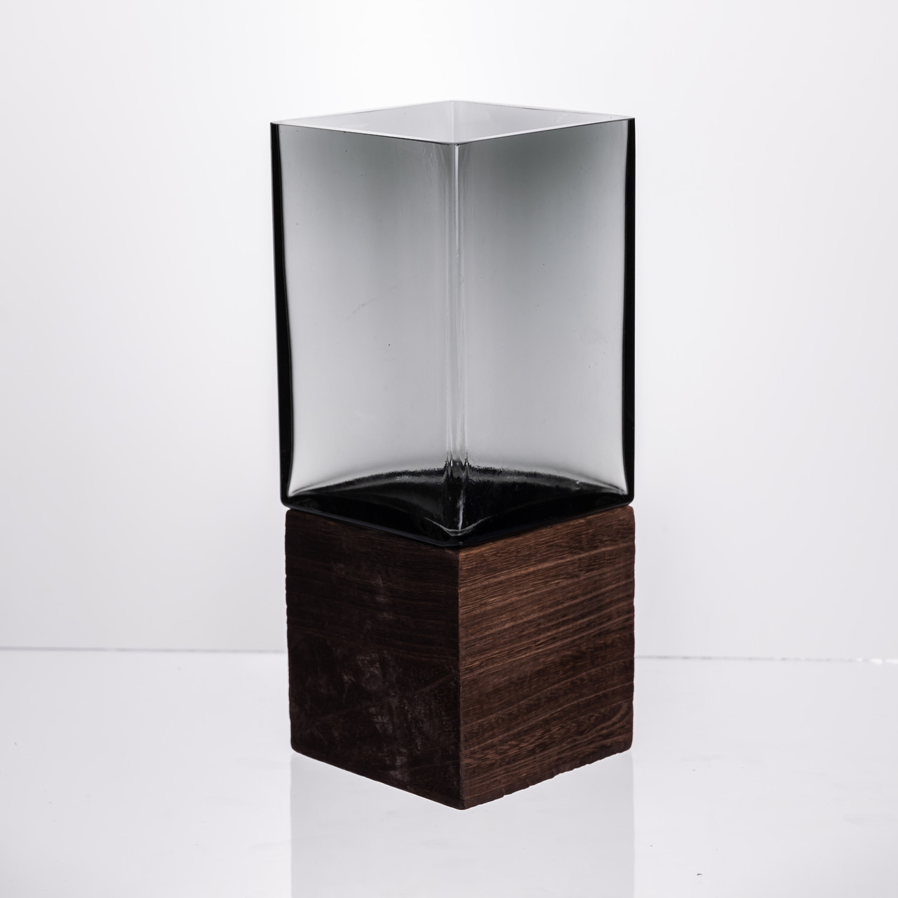 Ваза для квітів квадратная скляна 10×10×25 (см) декоративна ваза 1.5 (л) із товстого скла HP-19-160-3, фото 1