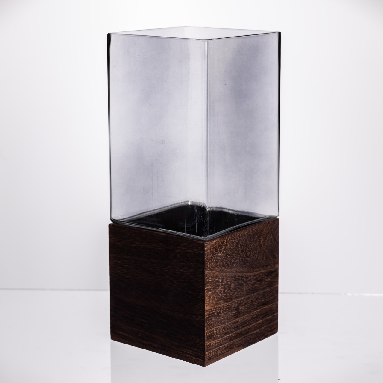 Ваза для квітів кругла скляна, декоративна прозора ваза з товстого скла HP-19-160-5, фото 1