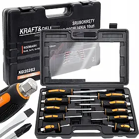 Набір викруток у кейсі 10 шт Kraft&Dele KD10283 Ударні викрутки