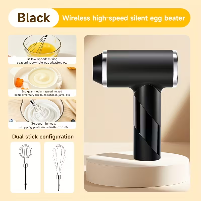 Портативний електричний бездротовий міксер на акумуляторі USB віночок для збивання