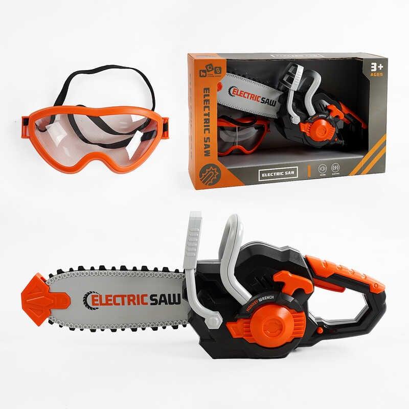 Бензопила для дітей 778-2, електрична пила, захисні окуляри, звук, на батарейках, фото 1