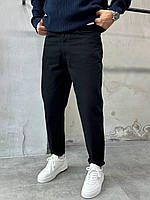 Стильные целые черные мужские джинсы мом средней посадки молодежные свободные джинсовые момы для парней