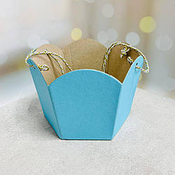 Кошик для квітів, зефірних або пряничних букетів Блакитний