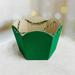 Кошик для квітів, зефірних або пряничних букетів Зелений