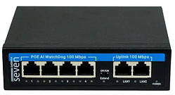 12V PoE комутатор 4 порти SEVEN P-7324-12V