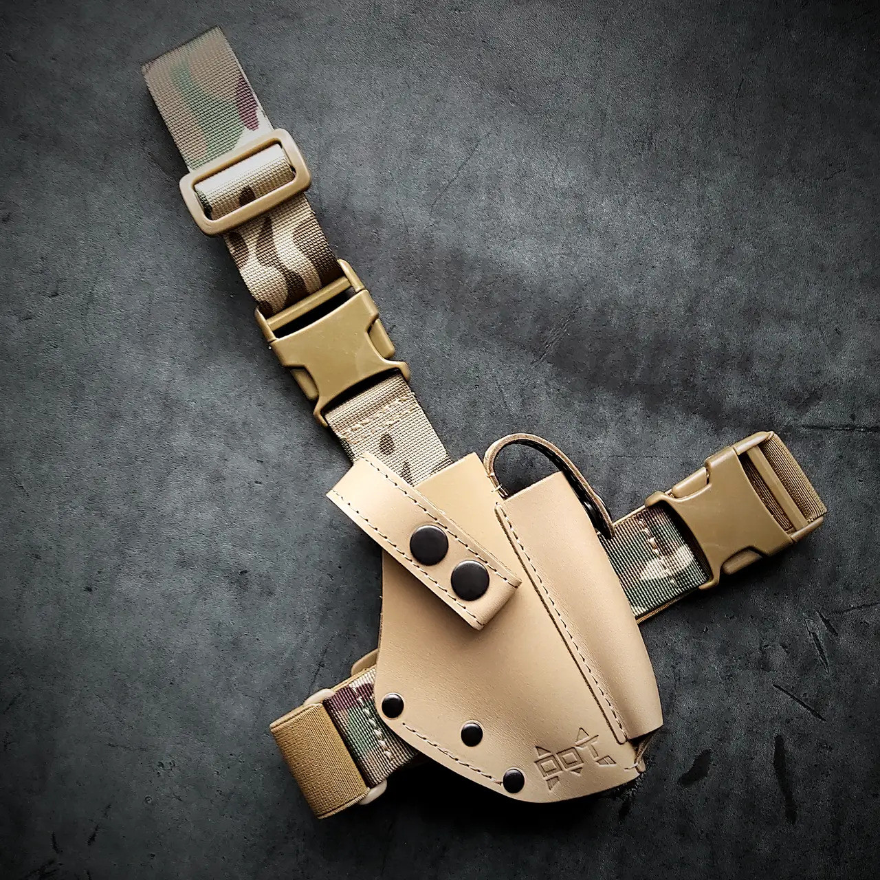 Кобура стегнова ФОРТ 12 / 14 / 17 / 20 з натуральної шкіри КОЙОТ