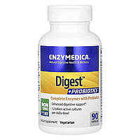 Ферменти з пробіотиками, Digest + Probiotics, Enzymedica, 90 капсул
