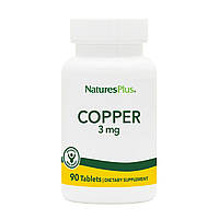Мідь 3мг, Natures Plus, 90 таблеток