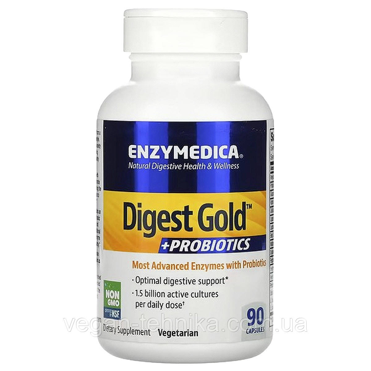Ферменти з пробіотиками, Digest Gold+Probiotics, Enzymedica, 90 капсул, фото 1