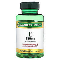 Вітамін Е, 180 мг, Vitamin Е, Nature's Bounty, 120 желатинових капсул
