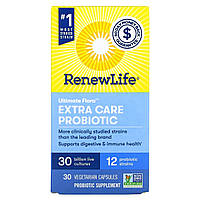 Пробіотик, 30 млрд КУО, Ultimate Flora Extra Care Probiotic, Renew Life, 30 вегетаріанських капсул