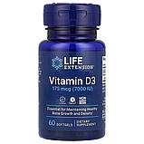 Вітамін D3, Life Extension, Vitamin D3, 175 мкг (7000 МО), 60 гелевих капсул, фото 2