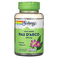 По Д'арко,  (Кора Мурашиного Дерева), Pau d'Arco, Solaray, 550 мг, 100 капсул