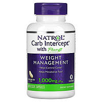 Регулятор вуглеводів, Біла квасоля фаза 2, 1000 мг, Carb Intercept with Phase 2 Carb Controller, Natrol, 60 вегетаріанських капсул