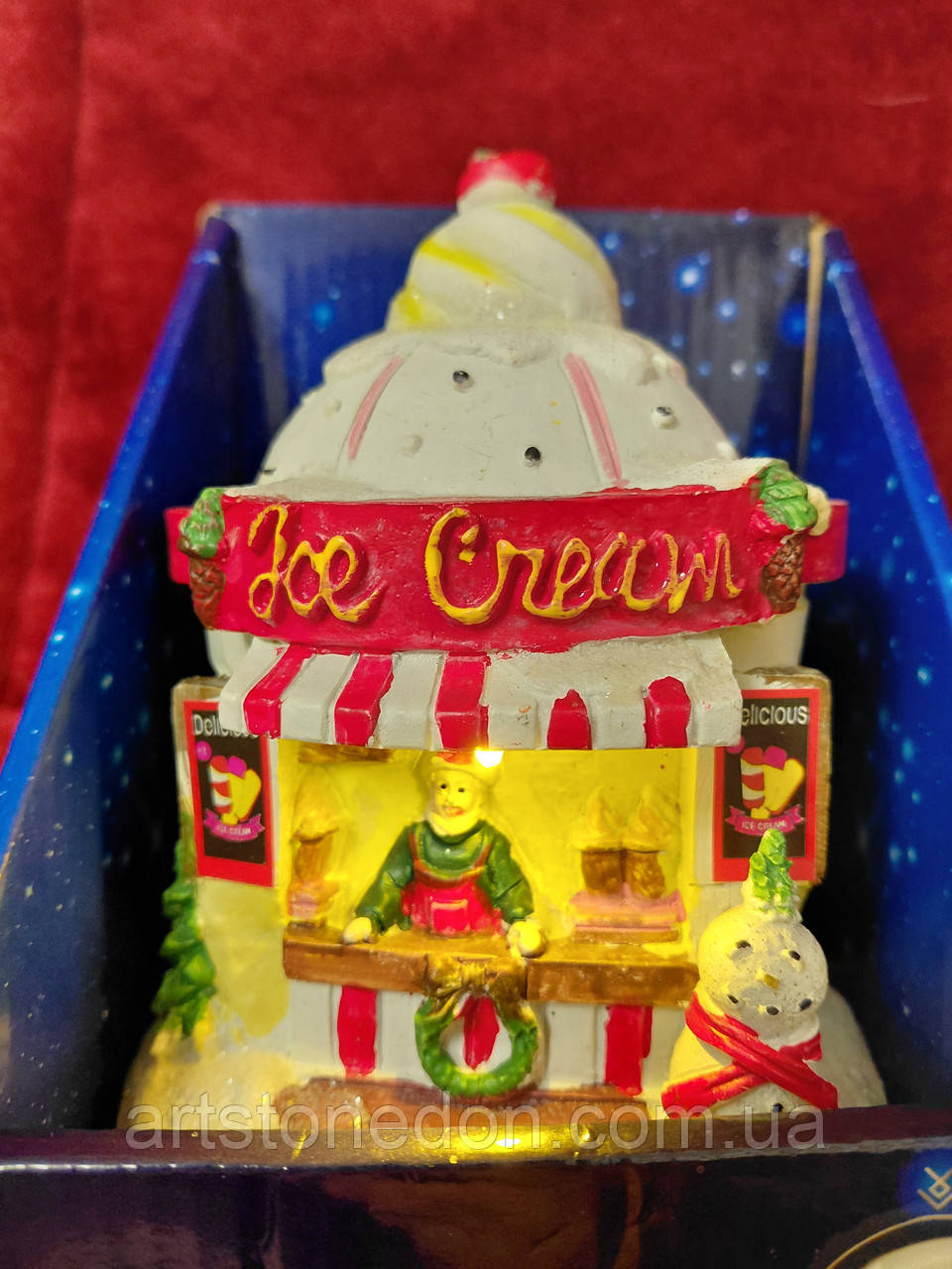 Святкова інсталяція Magic Village “Ice Cream” з підсвічуванням, 16 см, фото 1