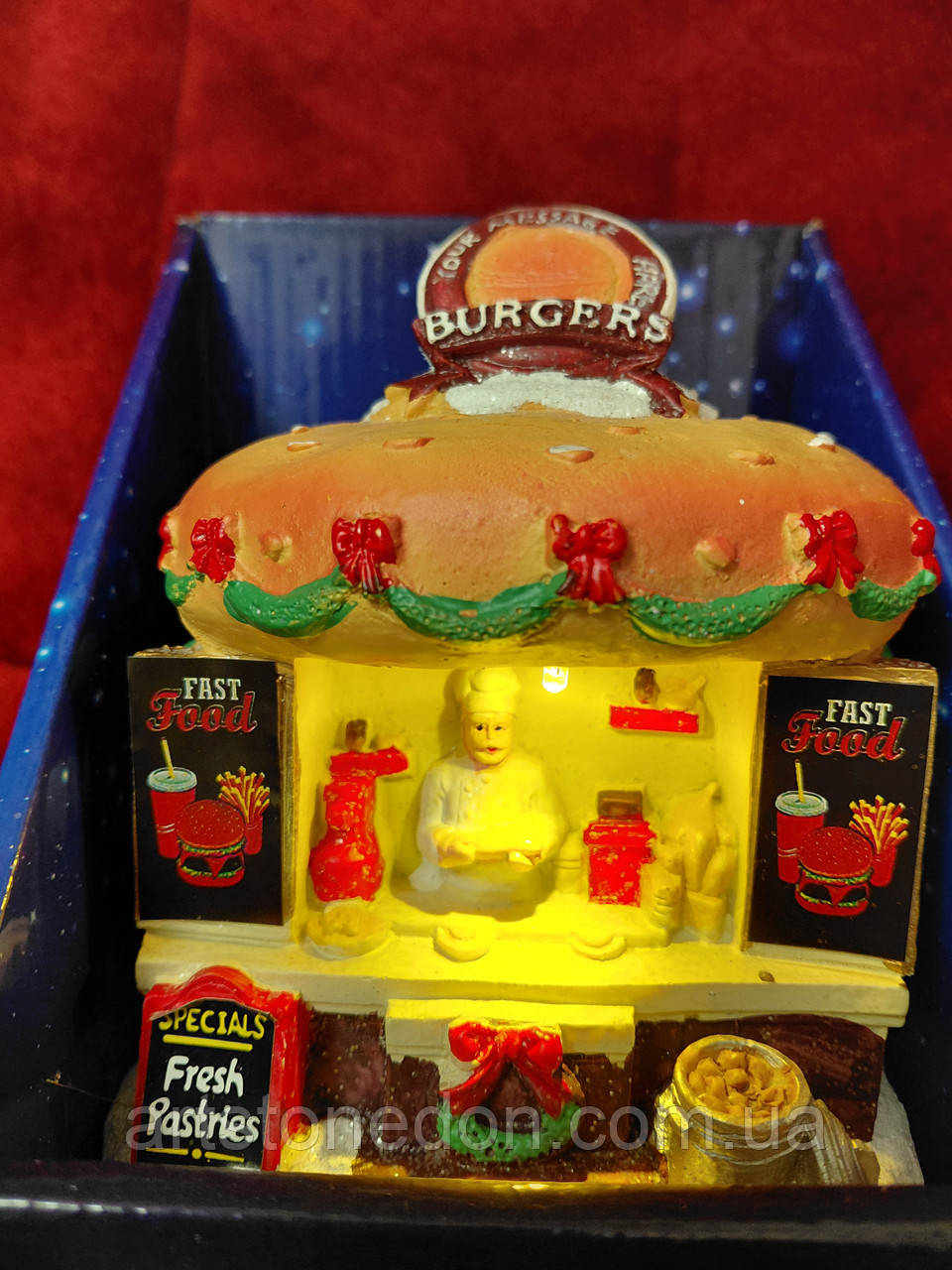 Святкова інсталяція Magic Village “Burgers” з підсвічуванням, 16 см, фото 1