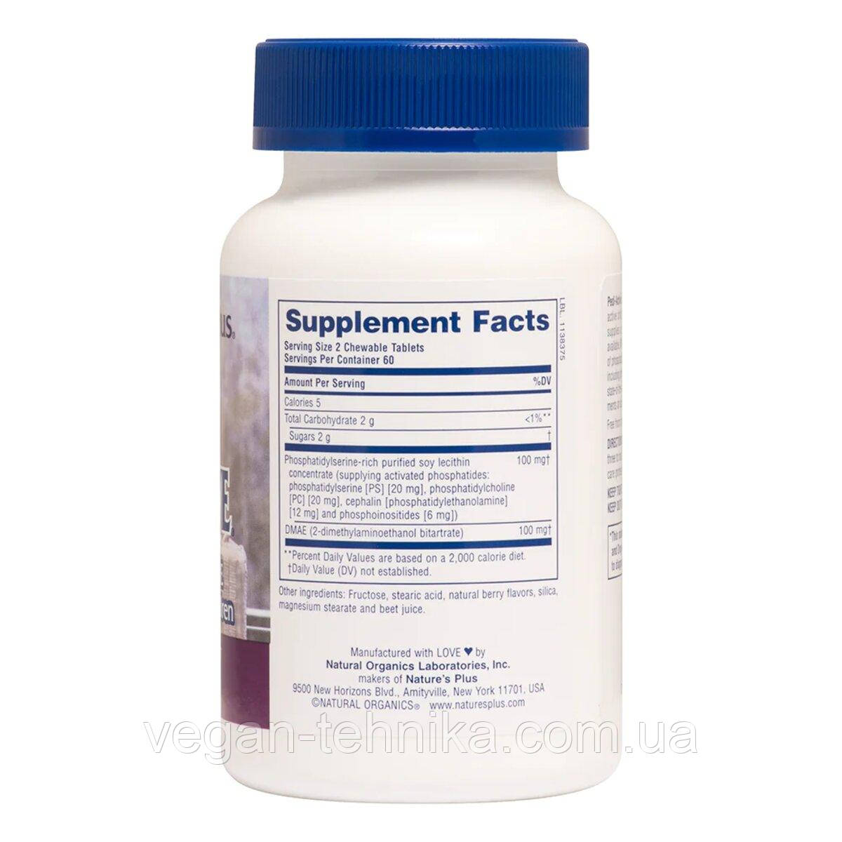 Добавка для Активних Дітей (Фосфатидилсерин і DMAE), Natures Plus, 120 Жувальних Таблеток, фото 1