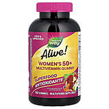 Мультивітаміни для жінок 50+, смак ягід, Alive! Women's 50+ Multivitamin Gummy, Nature's Way, 150 жувальних цукерок, фото 3