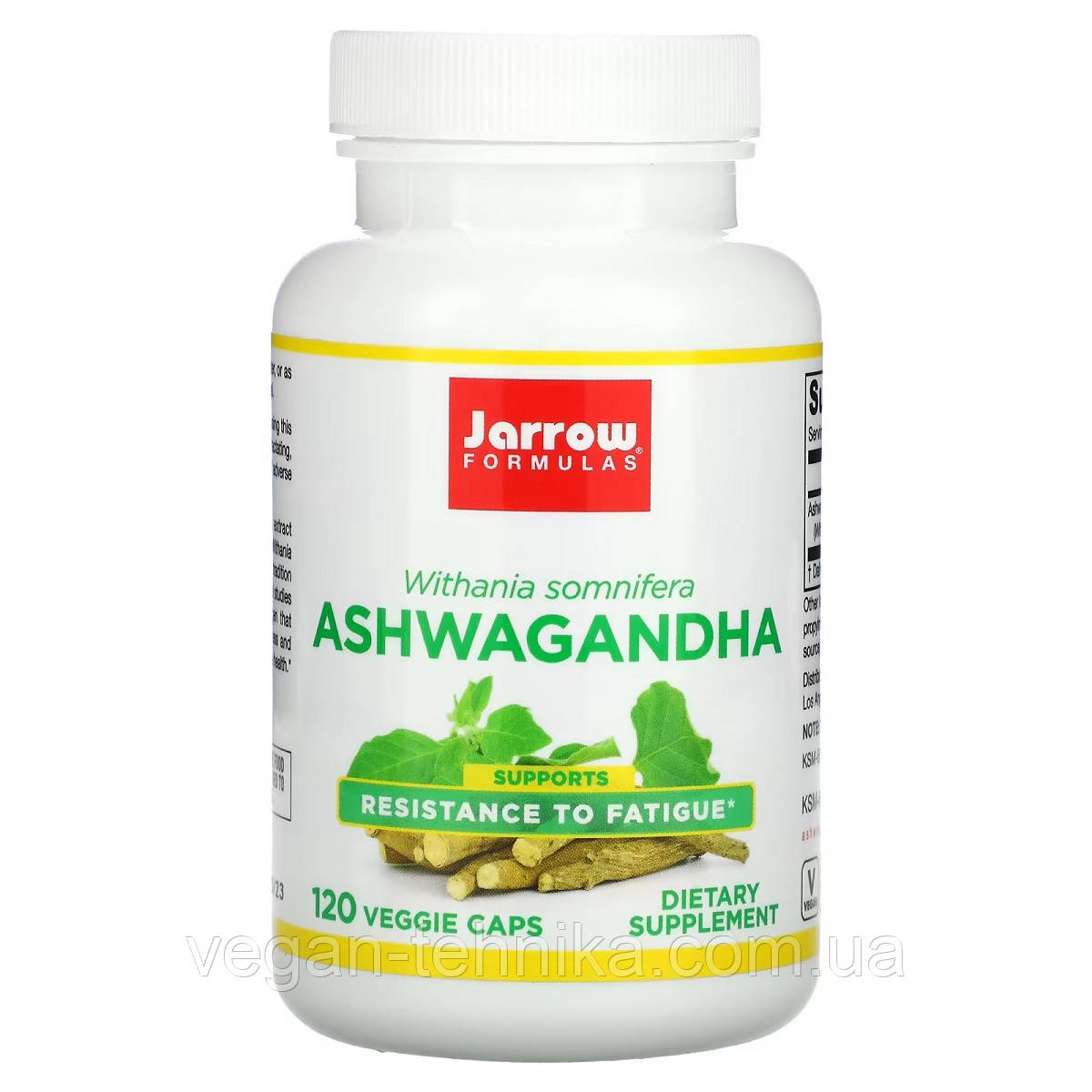 Ашваганда, Ashwagandha, Jarrow Formulas, 120 вегетаріанських капсул, фото 1