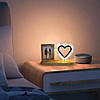 Світильник від USB з фоторамкою, Серце / Настільна фоторамка з підсвіткою / Світлодіодний нічник з рамкою для фото, фото 7