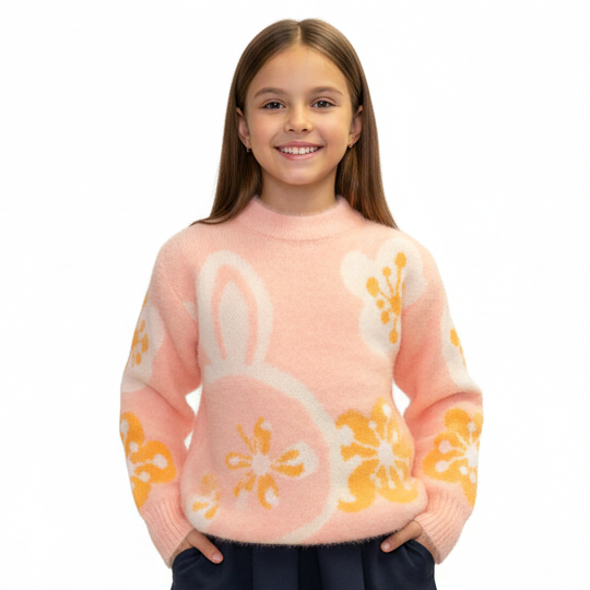 Светр дитячий для дівчинки з малюнком рожевий (305), фото 1