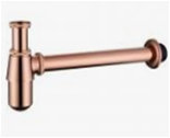 Сифон для раковини без випуску Рожеве золото, мідь