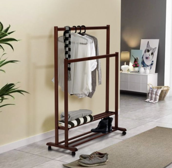 Плічка підлогові дерев'яна Спліт подвійні Мікс меблі Горіх, фото 1