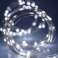 Гірлянда Роса 200 м USB 2000 LED на прозорій проволоці Білий, фото 4